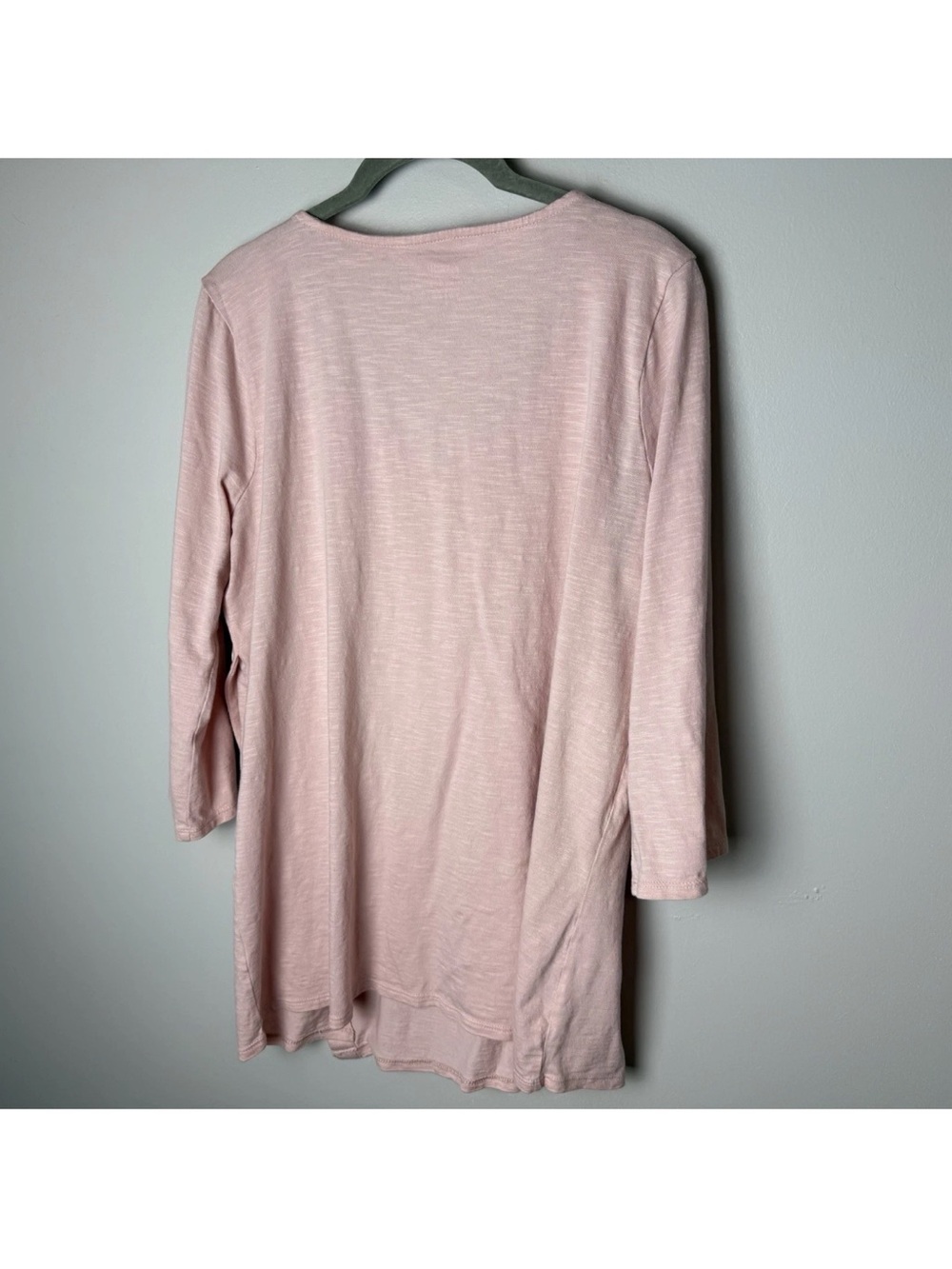 J. Jill Pure Jill Asymmetric Button Tunic Top Size Medium Pink Cotton Blend - Picture 5 of 7